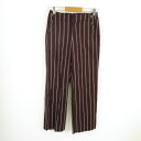 【中古】BLUE F RONCE ロングパンツ ストレート ストライプ 茶 36 *T208 レディース 【ベクトル 古着】 231102
