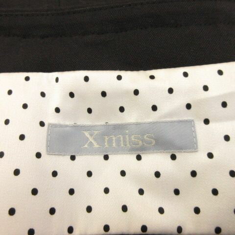 【中古】キスミス Xmiss スカートスーツ セットアップ ノーカラー 長袖 ひざ丈 黒 34 *A441 レディース 【ベクトル 古着】 231212