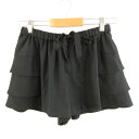 【中古】シンシアローリー CYNTHIA ROWLEY ショートパンツ キュロット ティアード 黒 2 *A116 レディース 【ベクトル 古着】 240126