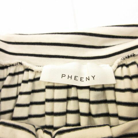 【中古】フィーニー PHEENY スカート フレア ミニ ボーダー ストレッチ フィッシュテール 白 黒 F *A269 レディース 【ベクトル 古着】 240216