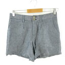 【中古】ティアラ Tiara ショートパンツ リネン混 薄手 紺 3 *T428 レディース 【ベクトル 古着】 240220