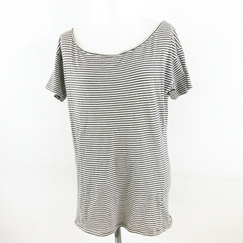 【中古】ユナイテッド・カラーズ・オブ・ベネトン UNITED COLORS OF BENETTON STILE カットソー 半袖 ボーダー 黒 白 S *A510 レディース 【ベクトル 古着】 240311(4.0)