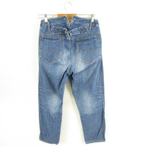 【中古】アーバンナウ URBAN NOW テーパードデニムパンツ ジーンズ ロング 青 M *A717 レディース 【ベクトル 古着】 240327