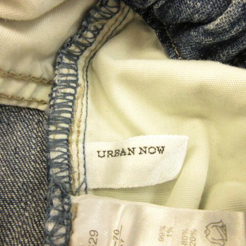 【中古】アーバンナウ URBAN NOW テーパードデニムパンツ ジーンズ ロング 青 M *A717 レディース 【ベクトル 古着】 240327