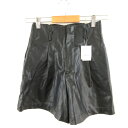 【中古】イング INGNI フェイクレザーキュロット ショートパンツ 黒 F *A12 レディース 【ベクトル 古着】 240419