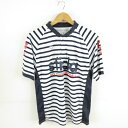 【中古】未使用品 スフィーダ SFIDA サッカー フットサルウェア ポロシャツ 半袖 ボーダー 紺 白 L *A157 メンズ 【ベクトル 古着】 24050...