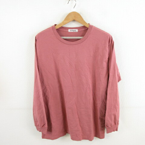 【中古】カルベリーズ CAL.Berries Tシャツ 長袖 丸首 ピンク L *A397 メンズ 【ベクトル 古着】 240605
