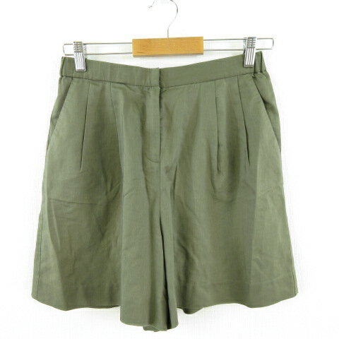 【中古】ラピスルーチェパービームス LAPIS LUCE PER BEAMS キュロット ショートパンツ ストレッチ カーキ 36 *A561 レディース 【ベクトル 古着】 240617