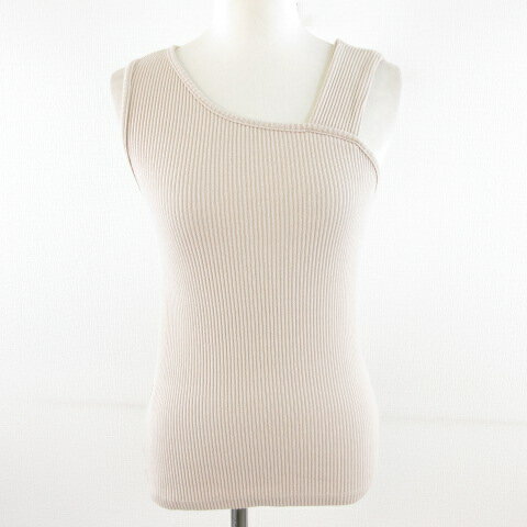 【中古】ディスコート Discoat リブタンクトップ ストレッチ ベージュ F *A581 レディース 【ベクトル 古着】 240618