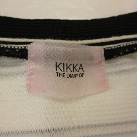 【中古】KIKKA THE DIARY OF セットアップ カットソー フレンチスリーブ ミニスカート ボーダー 白 38 *T769 レディース 【ベクトル 古着】 240618