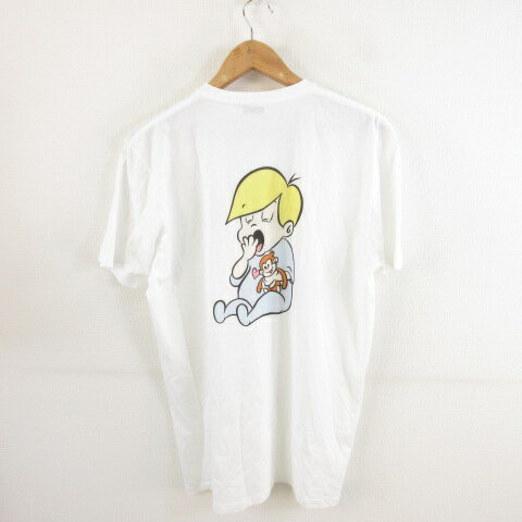 【中古】アクビ ACVI Tシャツ 丸首 半袖 プリント 白 M *A657 メンズ 【ベクトル 古着】 240627