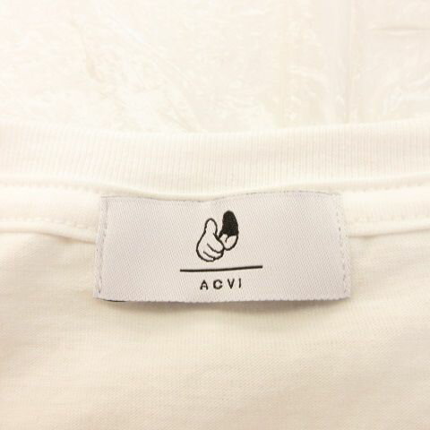 【中古】アクビ ACVI Tシャツ 丸首 半袖 プリント 白 M *A657 メンズ 【ベクトル 古着】 240627
