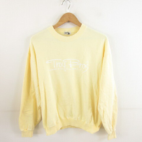 【中古】トロイブロス Troy Bros トレーナー スウェット 長袖 プリント 黄 L *A676 メンズ 【ベクトル 古着】 240627(4)