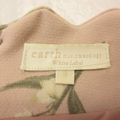 【中古】アースミュージック&エコロジー EARTH MUSIC & ECOLOGY ワンピース 長袖 ひざ丈 花柄 ピンク S *T12 レディース 【ベクトル 古着】 240710