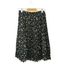 【中古】アースミュージック&エコロジー EARTH MUSIC & ECOLOGY スカート ひざ丈 プリーツ 花柄 黒 F *T379 レディース 【ベクトル 古着】 240822(4)