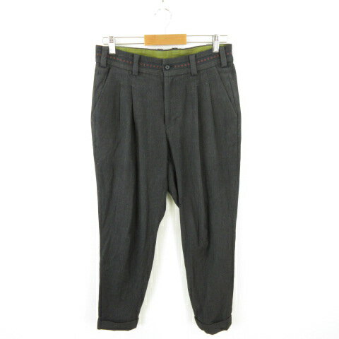 【中古】ニッチ niche. テーパードパンツ ロング ストレッチ グレー 黒 S *A95 メンズ 【ベクトル 古着】 240822