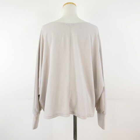 【中古】RELACHE カットソー 長袖 Vネック グレージュ L *T539 レディース 【ベクトル 古着】 240903