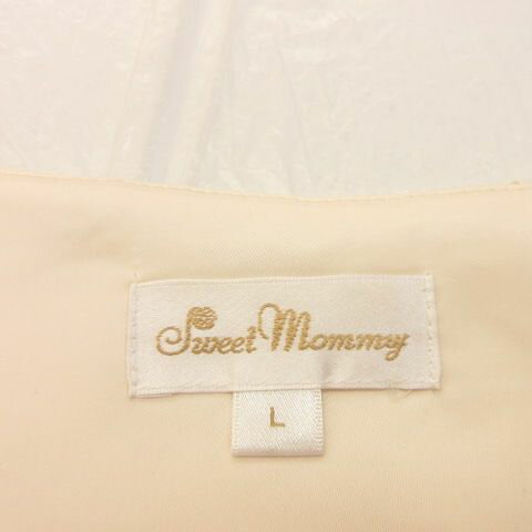 【中古】スウィートマミー Sweet Mammy マタニティワンピース ドレス 七分袖 レース オフホワイト 黒 L *A281 レディース 【ベクトル 古着】 240905