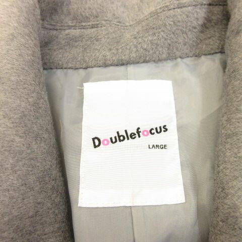 【中古】ダブルフォーカス Doublefocus チェスターコート ハーフ丈 長袖 グレー L *A542 レディース 【ベクトル 古着】 240925