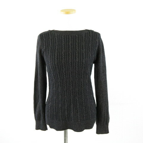 【中古】バナナリパブリック BANANA REPUBLIC ニット セーター 長袖 ラメ 黒 M *A18 レディース 【ベク..