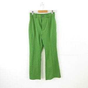 【中古】ジーユー GU カットソーカラーフレアスラックス ロング 緑 M *A285 レディース 【ベクトル 古着】 241218
