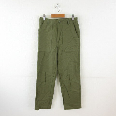 【中古】ボンルシール BONLECILL ストレートパンツ ロング カーキ 緑 M *T714 レディース 【ベクトル 古着】 241219