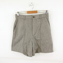 【中古】ジーユー GU ショートパンツ ヘリンボーン 茶 XL *T752 レディース 【ベクトル 古着】 241223