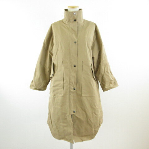 【中古】未使用品 レムクローゼット rem closet ミリタリーコート ロング 長袖 中綿 ベージュ S *T804 レディース 【ベクトル 古着】 241226