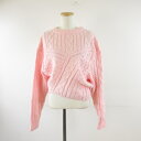 【中古】Knit mix ケーブルニット セーター 長袖 ピンク M *A379 レディース 【ベクトル 古着】 250106(4)