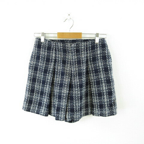 【中古】コムサモデルズ COMME CA MODELS キュロット ショートパンツ ツイード 紺 M *T61 レディース 【ベクトル 古着】 250124