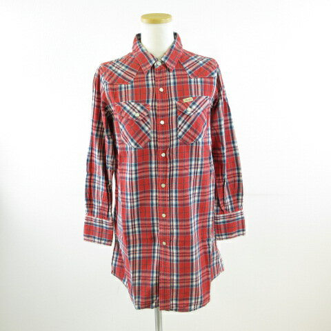 【中古】ショコラフィネローブ chocol raffine robe ラングラー Wrangler シャツチュニック 長袖 チェック 赤 M *T259 レディース 【ベクトル 古着】 250211 【中古】ショコラフィネローブ chocol raffine robe ラングラー Wrangler シャツチュニック 長袖 チェック 赤 M *T259 レディース 【ベクトル 古着】 250211