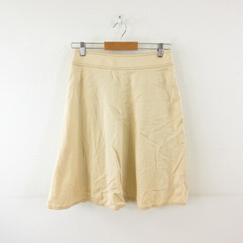 【中古】ランバン LANVIN スカート フレア ひざ丈 ベージュ 40 *T406 【ベクトル 古着】 250221
