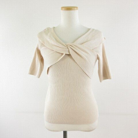 【中古】アースミュージック&エコロジー EARTH MUSIC & ECOLOGY フロントクロスリブニットプルオーバー..