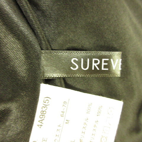 【中古】SUREVE スカート ロング プリーツ 花柄 黒 M *T961 レディース 【ベクトル 古着】 250407