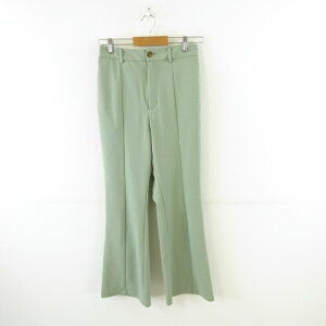 【中古】ジーユー GU カットソーカラーフレアスラックス ロング 緑 M *A629 レディース 【ベクトル 古着】 250424