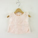 【中古】未使用品 ベビーギャップ BABY GAP カットソー ブラウス ノースリーブ レース フリル ピンク 80 *T279 キッズ 【ベクトル 古着】 2...