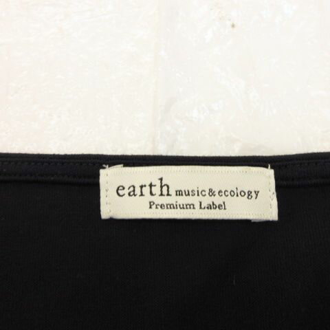 【中古】アースミュージック&エコロジー EARTH MUSIC & ECOLOGY PremiumLabel カットソー フレンチスリーブ 紺 F *A22 レディース 【ベクトル 古着】 250529