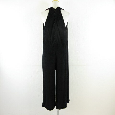 【中古】レイビームス Ray Beams オールインワン ロングパンツ ノースリーブ パイル地 黒 *T634 レディース 【ベクトル 古着】 250602