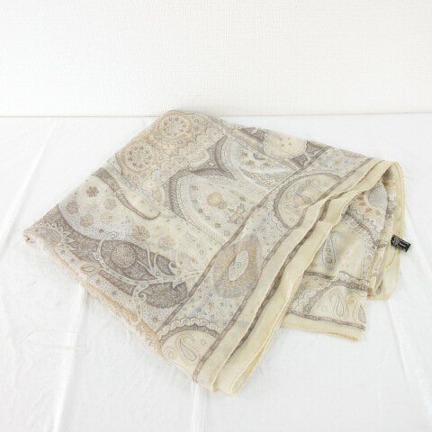 【中古】エトロ ETRO シルクスカーフ 大判 ストール 総柄 ベージュ *A234 レディース 【ベクトル 古着】 250613 【中古】エトロ ETRO シルクスカーフ 大判 ストール 総柄 ベージュ *A234 レディース 【ベクトル 古着】 250613