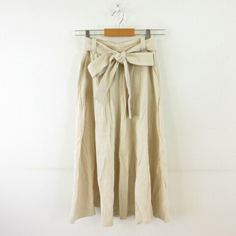 【中古】バナナリパブリック BANANA REPUBLIC スカート ミディ丈 フレア ベージュ 2 *T373 レディース 【ベクトル 古着】 250616