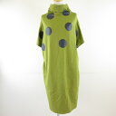 【中古】koibito misaki ワンピース 半袖 ひざ丈 プリント 緑 M L *T442 レディース 【ベクトル 古着】 250620
