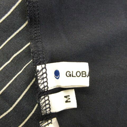 【中古】グローバルワーク GLOBAL WORK カットソー フレンチスリーブ Vネック ストライプ 紺 M *A298 レディース 【ベクトル 古着】 250623 auc-vector-20378008 ブランド古着の買取販売ベクトル サンプル画像3