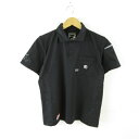 【中古】未使用品 I'Z FRONTIER ポロシャツ 半袖 ロゴ 黒 S *T472 メンズ 【ベクトル 古着】 250625