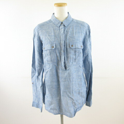 【中古】M&S シャツ ブラウス 長袖 リネン 青 40 *T625 レディース 【ベクトル 古着】 250707 【中古】M&S シャツ ブラウス 長袖 リネン 青 40 *T625 レディース 【ベクトル 古着】 250707