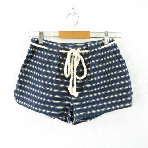 【中古】toi et moi ショートパンツ ボーダー 紺 36 *T647 レディース 【ベクトル 古着】 250708
