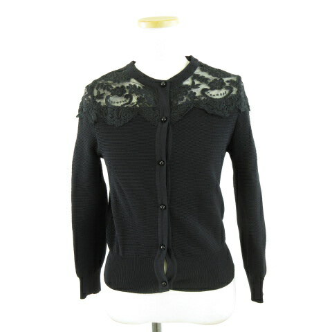 【中古】EMILLOARDS カーディガン レース 長袖 黒 M *A515 レディース 【ベクトル 古着】 250716