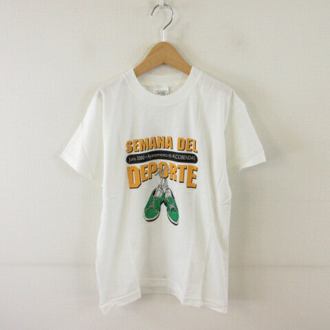 【中古】SCREEN STARS Tシャツ 半袖 プリント 白 9-11 140 *T823 キッズ 【ベクトル 古着】 250724