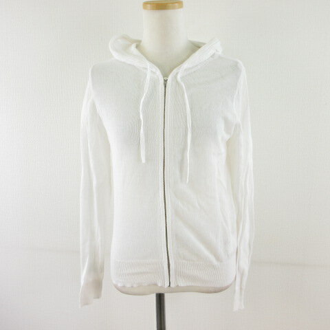 【中古】ティアラ Tiara パーカー 長袖 薄手 ジップアップ 白 *T47 レディース 【ベクトル 古着】 250820