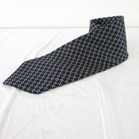 【中古】メンズクラブ MEN'S CLUB ネクタイ シルク 総柄 黒 紺 *T55 メンズ 【ベクトル 古着】 250821