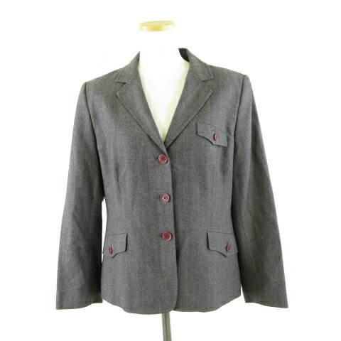 【中古】カマルゴリ CAMALGORI テーラードジャケット 長袖 総柄 紫 46 *A513 レディース 【ベクトル 古..